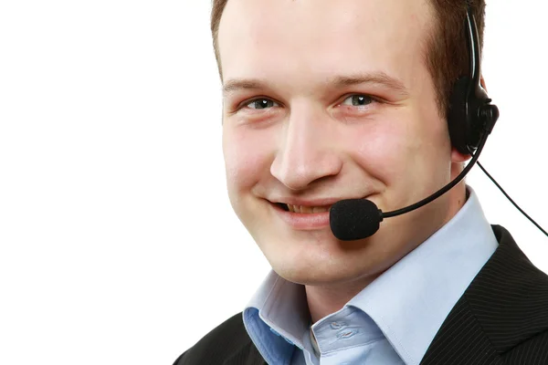 Retrato de un hombre con auriculares — Foto de Stock