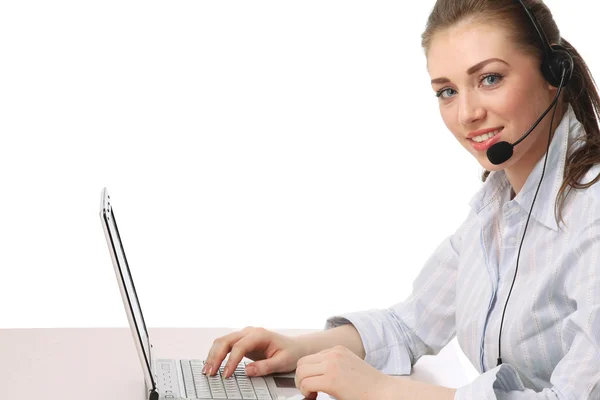 Female customer service consultant working — Stock Photo, Image