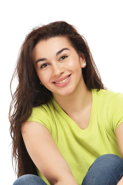 Young college girl sitting — Stock Photo, Image