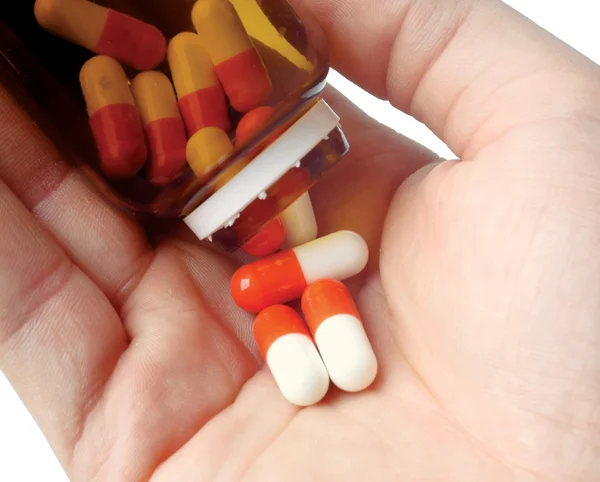 Pills in Hands — Stock Photo, Image