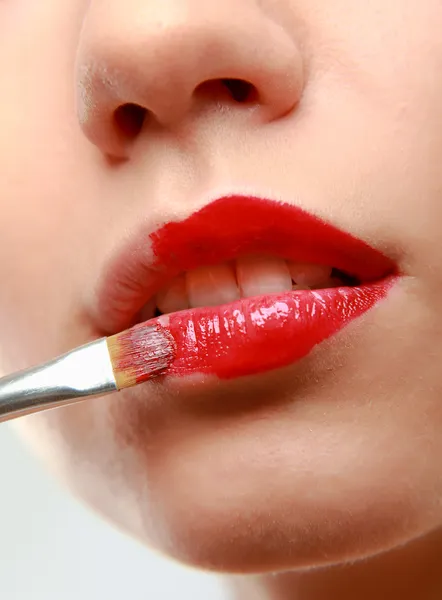 Professional Make-up. Lipgloss. — Stock Photo, Image