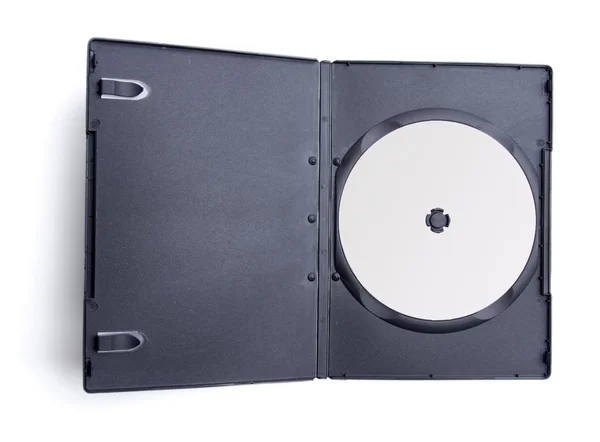 Black box with writable DVD disc inside — Stock Photo, Image