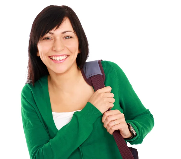 Estudiante femenina con bolsa —  Fotos de Stock