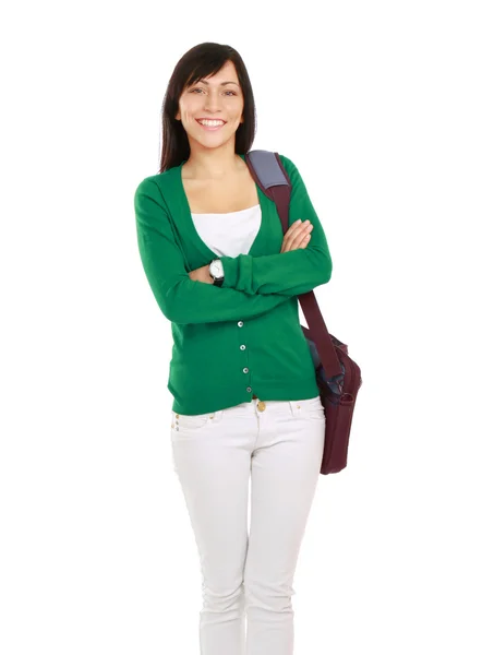 Estudiante femenina con bolsa —  Fotos de Stock