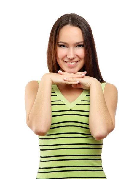 Woman standing with folded arms — Stock Photo, Image