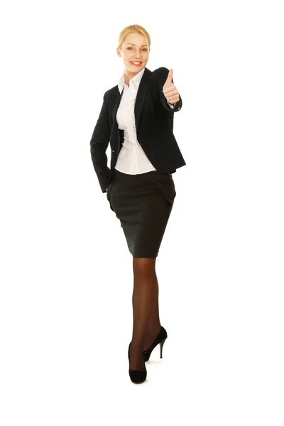 Young businesswoman showing ok — Stock Photo, Image