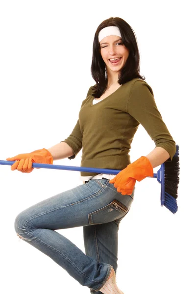 Happy cleaning woman — Stock Photo, Image