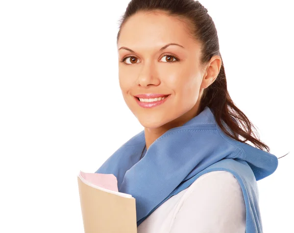 College ragazza con libri di testo — Foto Stock