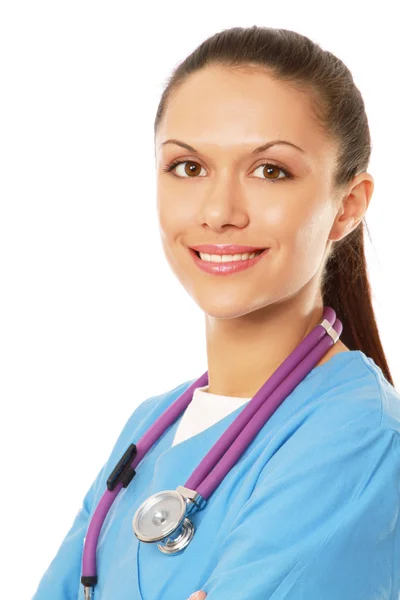 Female doctor with stethoscope — Stock Photo, Image