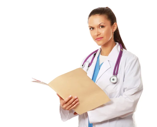 Medico femminile con una cartella — Foto Stock