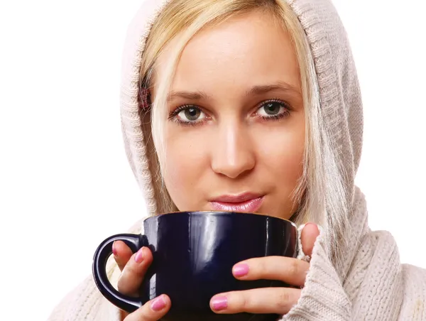 Female holding a coffee — Stock Photo, Image