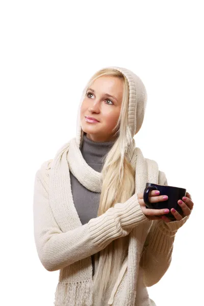 Female holding a coffee — Stock Photo, Image