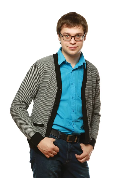 Jeune homme portant des lunettes — Photo