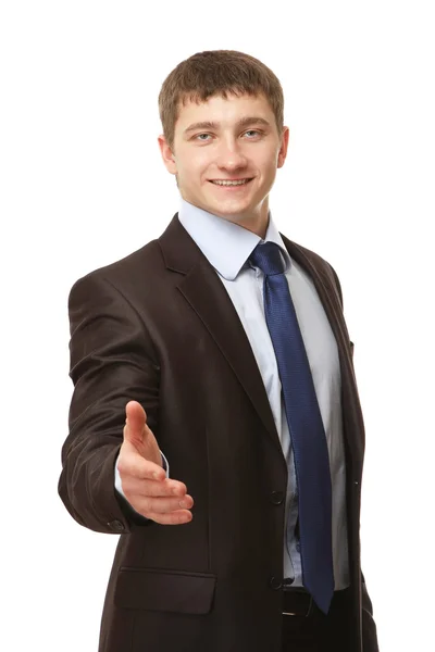 Businessman giving a hand Stock Photo