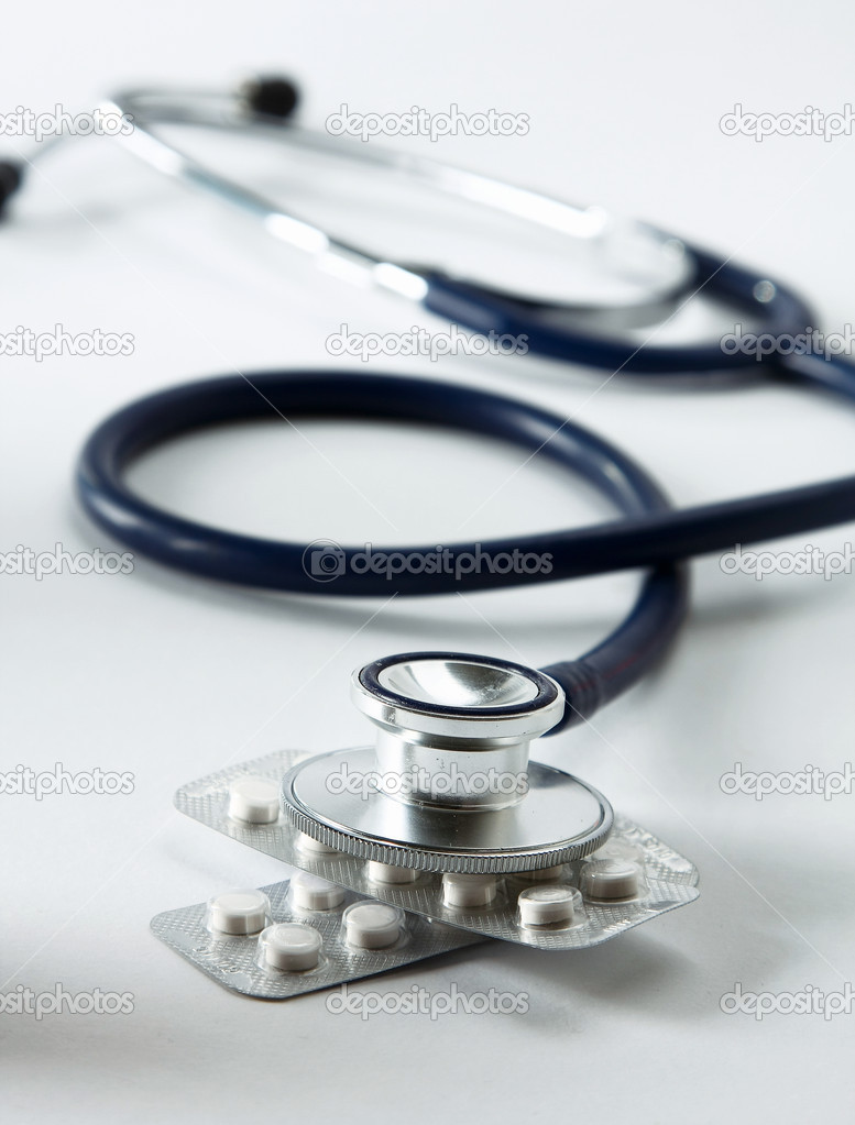 Doctors Stethoscope and pills