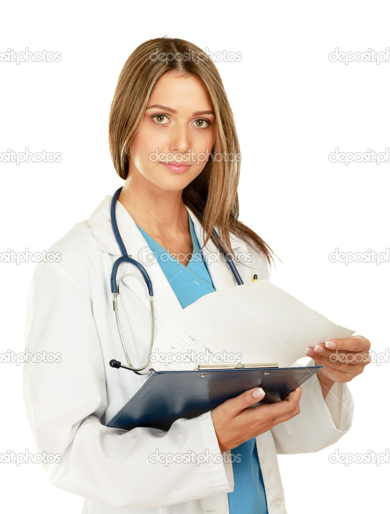 Female doctor with a folder