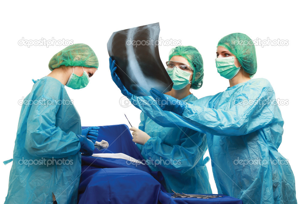 Group of surgeons