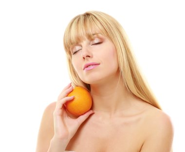 genç kadın, turuncu