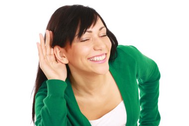 genç kadın dinleme