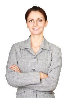 iş kadını ile katlanmış silah duran