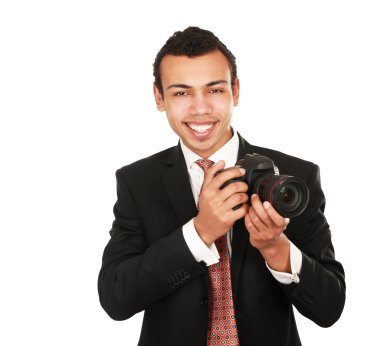 gülümseyen bir profesyonel fotoğrafçı