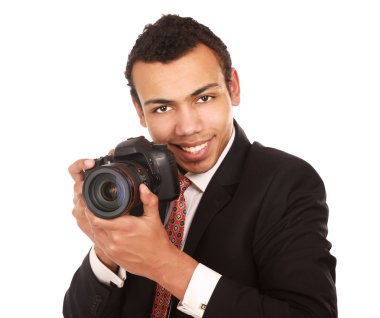 gülümseyen bir profesyonel fotoğrafçı