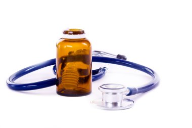 Doktor stetoskop tıbbi ilaçlar