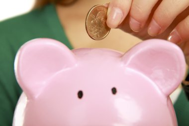 güzel Bayan piggy banka