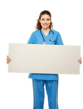 elinde boş bir kadın doktor