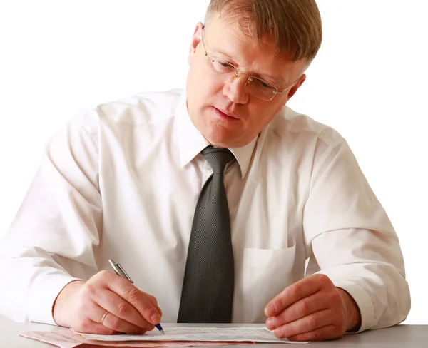 Businessman writing — Stock Photo, Image