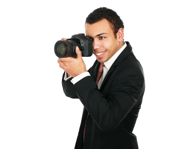 Un fotógrafo profesional sonriente — Foto de Stock