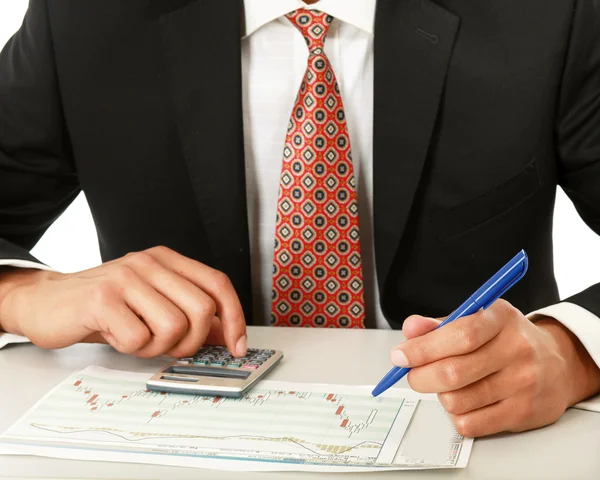 Homme d'affaires sur un bureau — Photo