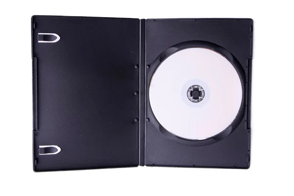 Caja negra con disco DVD grabable —  Fotos de Stock