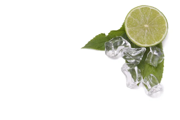 Limon, nane ve buz — Stok fotoğraf