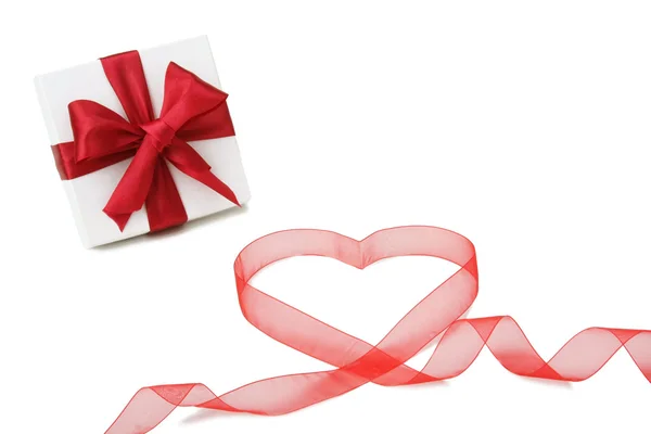 Regalo e cuore — Foto Stock