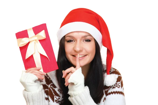 Sexy mulher vestidos como um sexy santa — Fotografia de Stock