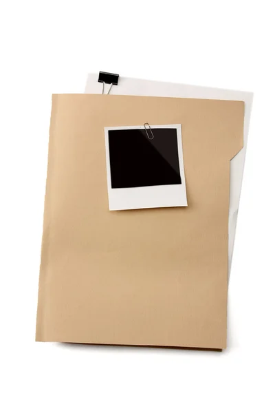 File folder with blank label for text — Stock Photo, Image