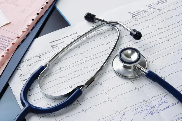 Stethoscope on medical billing — Stock Photo, Image