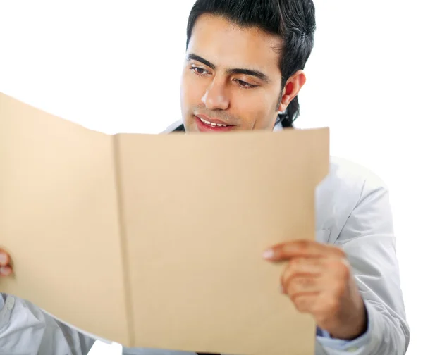 Homme médecin assis au bureau — Photo