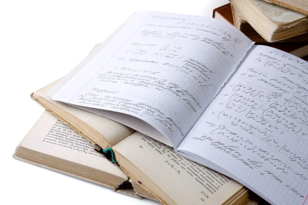 Books and notebook on the desk — Stock Photo, Image