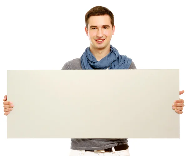 Man holding a blank — Stock Photo, Image