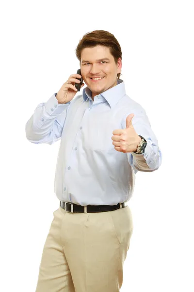 Businessman showing ok — Stock Photo, Image