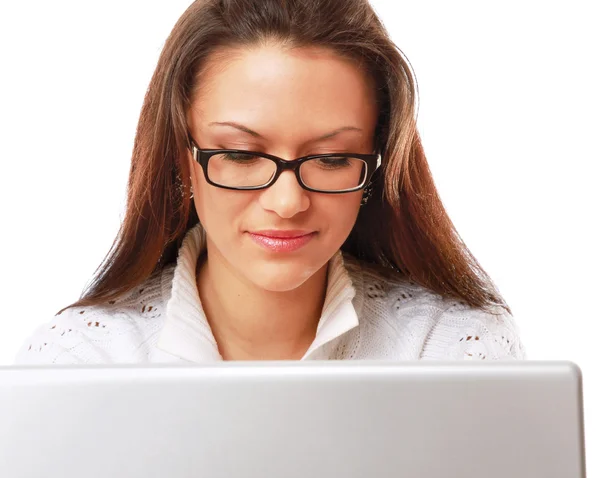 Žena pracující na laptop — Stock fotografie