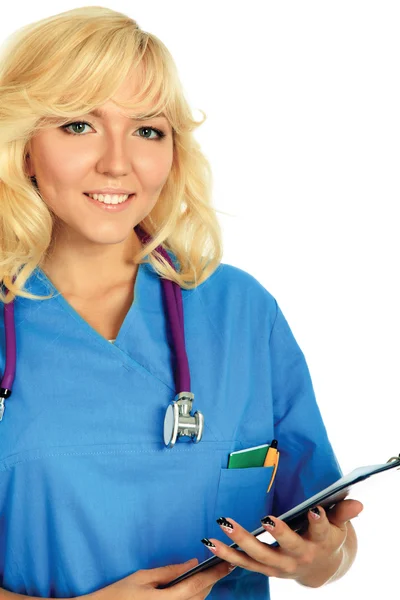 Female doctor with a folder — Stock Photo, Image