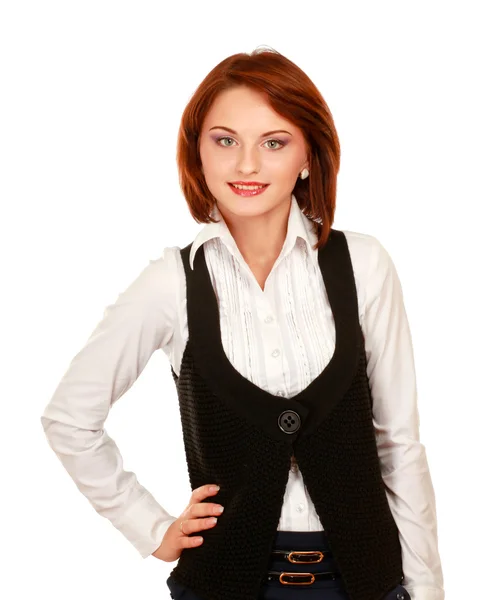 Business woman standing with folded arms — Stock Photo, Image