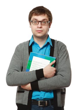 Kitaplar ile genç adam