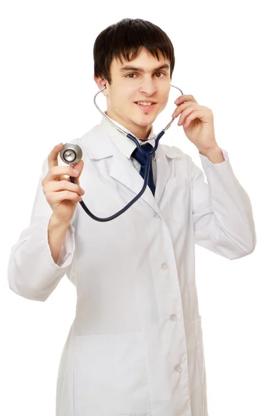 Joven médico masculino escuchando —  Fotos de Stock