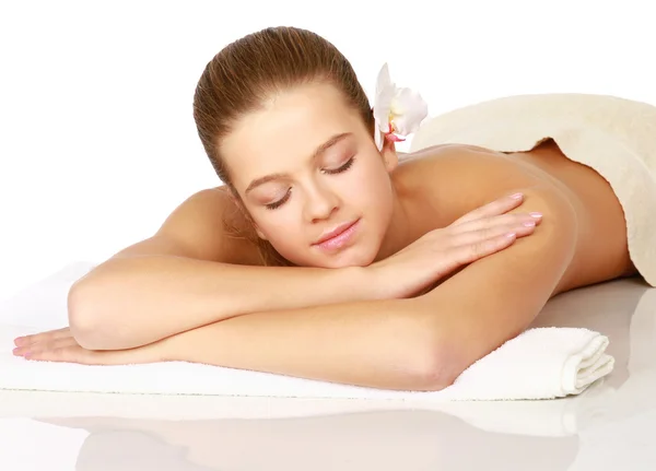 Woman getting spa treatment — Stock Photo, Image