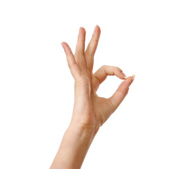 Female hand showing ok clipart