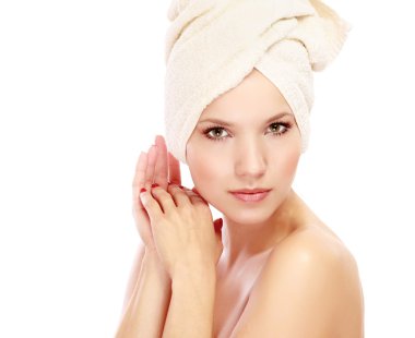 kadının kafasındaki havlu ile